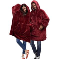VIVVA® Topli pulover i deka s rukavima za djecu i odrasle, oversized | HOODZIE, crvena