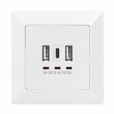 Digitus utičnica 2xUSB A+1xUSB TypeC+3100 mA DA-70618