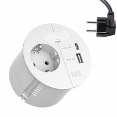Bachmann utičnica Loop in Charge 220V + USB TypeC/TypeA bijela 938.301
