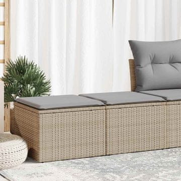 Vidaxl 2-dijelni set sofa s jastucima, bež, poli ratan i akacija