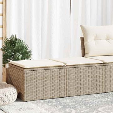 Vidaxl 2-dijelni set sofa s jastucima, bež, poli ratan i akacija