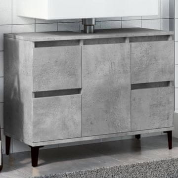 Vidaxl Ormarić za umivaonik, betonsko-sivi, 80x33x60 cm