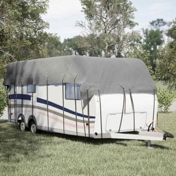 Vidaxl Krovni pokrov za karavan, siv, 700 x 300 cm
