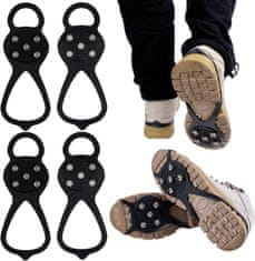 Netscroll 2 para univerzalnih dereza za cipele i čizme, protiv klizanja, s 10 čeličnih šiljaka, dereze za snijeg, led, planinarenje i zimske uvjete, Crampons.