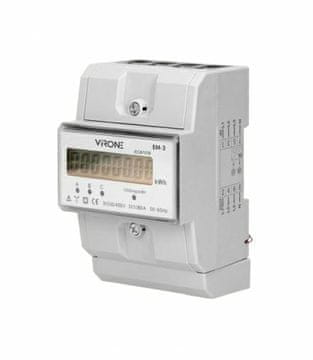 ORNO trofazno brojilo električne energije, 80A, MID, 3 modula, DIN TH-35mm