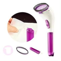 HOME & MARKER® Ručni putni parni likalnik 40x12 cm, za okomito glačanje (roza/bijela) STEAMY + Rokavica otporna na toplinu STEAMER GLOVE | STEAMGLOVE