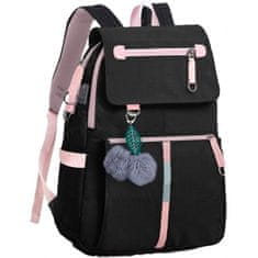 CoZy Školski ruksak - Roza/Crna