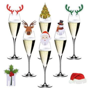 HOME & MARKER® Božićni ukrasi i kartice za čaše, dekoracija za stol, set 10 kom | CUPCARDS