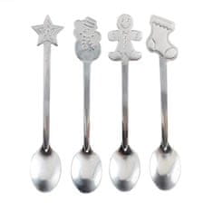 HOME & MARKER® Božićne dekorativne žlice, set 4 kom, žličice za kavu i čaj s prazničnim motivima | XMASSPOON