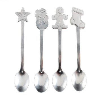 HOME & MARKER® Božićne dekorativne žlice, set 4 kom, žličice za kavu i čaj s prazničnim motivima | XMASSPOON
