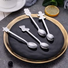 HOME & MARKER® Božićne dekorativne žlice, set 4 kom, žličice za kavu i čaj s prazničnim motivima | XMASSPOON