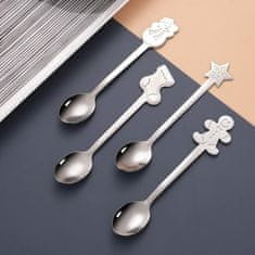 HOME & MARKER® Božićne dekorativne žlice, set 4 kom, žličice za kavu i čaj s prazničnim motivima | XMASSPOON