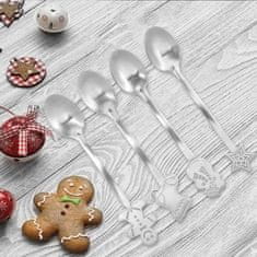 HOME & MARKER® Božićne dekorativne žlice, set 4 kom, žličice za kavu i čaj s prazničnim motivima | XMASSPOON
