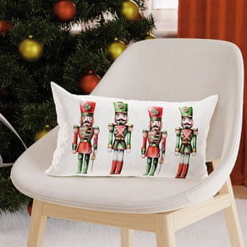 Božićna jastučnica od baršuna s motivom Orašara u više boja 30x50 cm