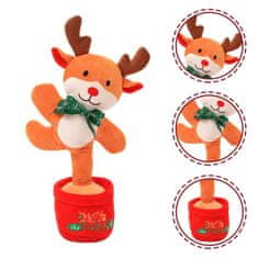 JOJOY® Interaktivna plišana igračka, koja pleše i ponavlja riječi, božićna igračka | DANCETKO Rudolf