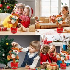JOJOY® Interaktivna plišana igračka, koja pleše i ponavlja riječi, božićna igračka | DANCETKO Rudolf