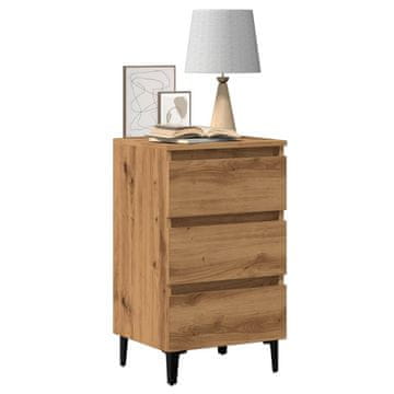 Vidaxl Noćni ormarić s metalnim nogama Artisan hrast 40x35x69 cm