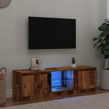 Vidaxl TV ormarić s LED rasvjetom, antikno drvo, 120x30x36 cm