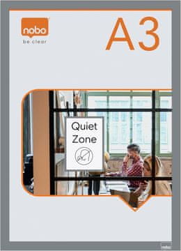 Nobo Okvir magnetni samoljepljivi a3 nobo srebrni 1/2 1915699