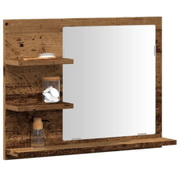 Vidaxl Kupaonski ormarić s ogledalom, antikno drvo, 60x10,5x45 cm