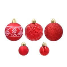 Aga Božićne kuglice MIX 3/6 cm 30 kom Crvene