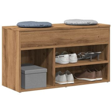 Vidaxl Klupa s prostorom za odlaganje cipela, Artisan hrast, 80x30x45 cm