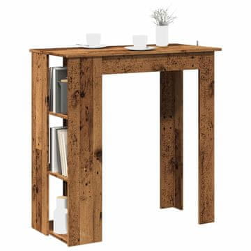 Vidaxl Barski stol s policama, antikno drvo, 102x50x103,5 cm