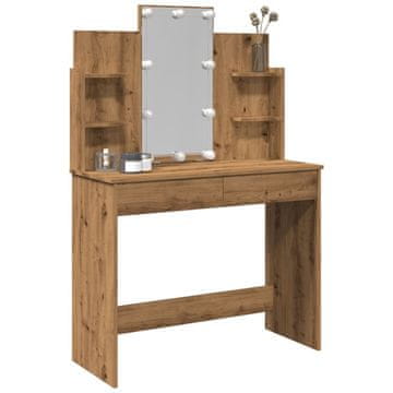 Vidaxl Toaletni stolić s LED rasvjetom, Artisan hrast, 96x40x142 cm