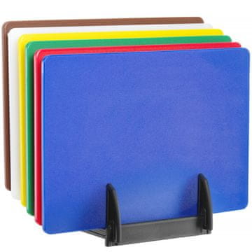Hendi Set od 6 dasaka za rezanje s postoljem 450 x 300 x 10 mm