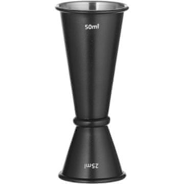 Dvostrana mjerna čaša s prstenom 25 ml 50 ml - crna