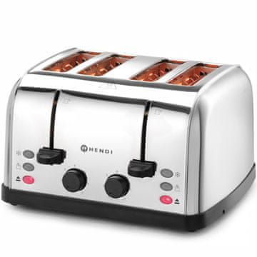 Hendi Toster za sendviče za 4 tosta, 3 funkcije, 7 razina grijanja, 1500 W