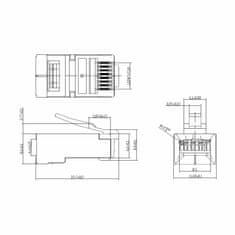 Gembird RJ45 konektor CAT.6 FTP tvrdi kabelski paket/50 PLUG6SP/50