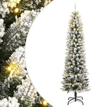 Vidaxl Umjetno božićno drvce s 300 LED žarulja i snijegom 210 cm