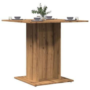 Vidaxl Blagovaonski stol, Artisan hrast, 80x80x75 cm