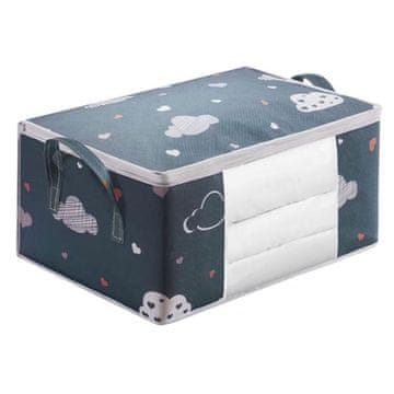 HOME & MARKER® Višenamjenski organizator za odjeću i posteljinu, sklopiva kutija za pohranu s prozirnim poklopcem (Plava, 55 x 35 x 25 cm) | NEATBOX