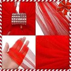 HOME & MARKER® Velika crvena božićna mašna za vrata, vodootporna dekoracija s dijamantima, jednostavna instalacija | RUBYBOW