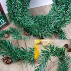 HOME & MARKER® Umjetni božićni borov vijenac, 5,5 m, dekoracija za kamin i stubište | HOLIPINE
