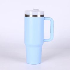 HOME & MARKER® Termo šalica 1200 ml, 48 h hladno / 7 h toplo, 100% bez curenja, nehrđajući čelik s ručkom i slamkom | HIPYSIP, plava