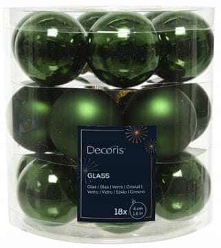 Kaemingk Set od 18 staklenih božićnih kuglica 4 cm zelene boje