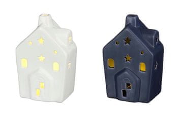 Edelman LED svijećnjak s motivom božićne kućice, stojeći, 7x10x16 cm