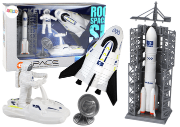 slomart Misija u svemir: svemirski set s raketom, astronautom, satelitom i skuterom, 5 dijelova
