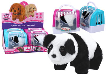 slomart Interaktivna plišana panda u transporteru, ružičasta/plava