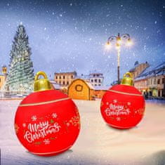 HOME & MARKER® Napuhljiva božićna kugla, LED dekoracija, velika, svjetleća kugla za dvorište i vrt | SPIRITBALL