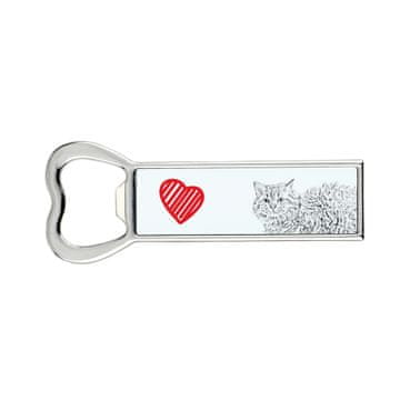 Selkirk Rex dugodlaka mačka - otvarač za boce za mačke, personalizirani otvarač za hladnjak, jedinstveni poklon za muškarce od a