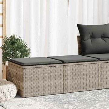 Vidaxl Vrtna sofa od 2 dijela s jastucima svijetlo siva, PE ratan i akacija