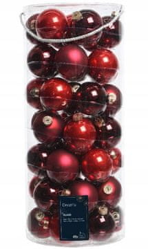 Kaemingk Set od 49 staklenih božićnih kuglica 6 cm crvene boje