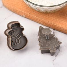 HOME & MARKER® Božićni kalupi za kekse, set 4 kom, rezači za kolače u obliku jelke, snjegovića i Djeda Mraza | XMASCUTS