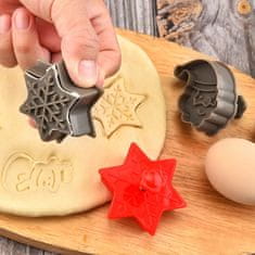 HOME & MARKER® Božićni kalupi za kekse, set 4 kom, rezači za kolače u obliku jelke, snjegovića i Djeda Mraza | XMASCUTS