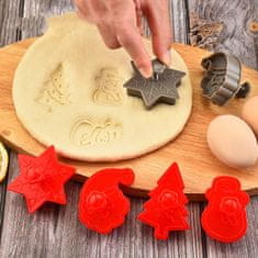 HOME & MARKER® Božićni kalupi za kekse, set 4 kom, rezači za kolače u obliku jelke, snjegovića i Djeda Mraza | XMASCUTS