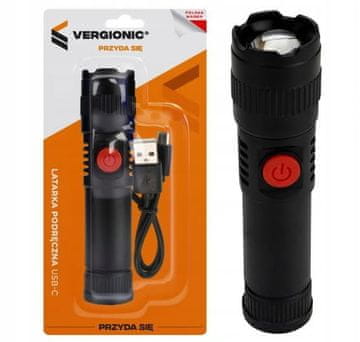 Vergionic Ručna svjetiljka od 2W USB-C, mala i kompaktna
